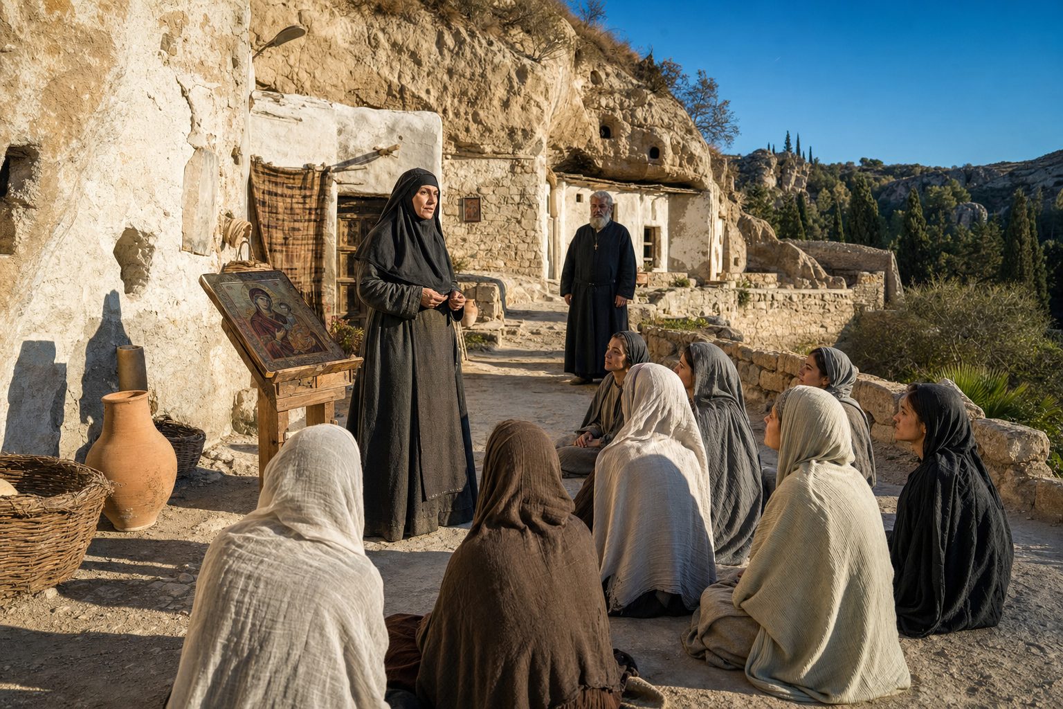Photorealistic image, Memory of the reverend mother of the Anfiosis, Orthodox calendar, 2026-08-09, commemoration Photorealistic image, Memory of the reverend mother of the Anfiosis, Orthodox calendar, 2026-08-09, commemoration